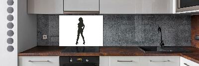 Cooker splashback A woman's silhouette