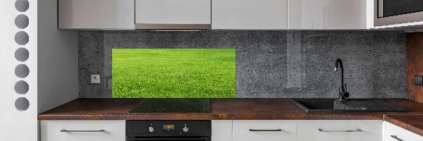 Cooker splashback green grass