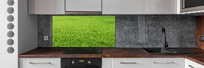 Cooker splashback green grass