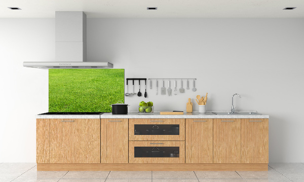 Cooker splashback green grass