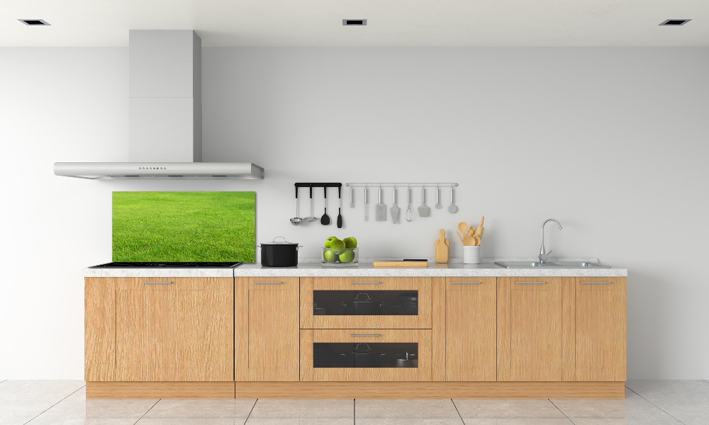 Cooker splashback green grass