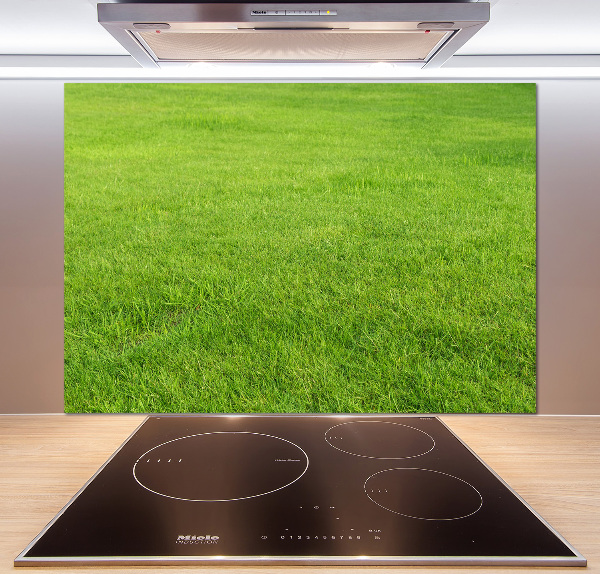 Cooker splashback green grass