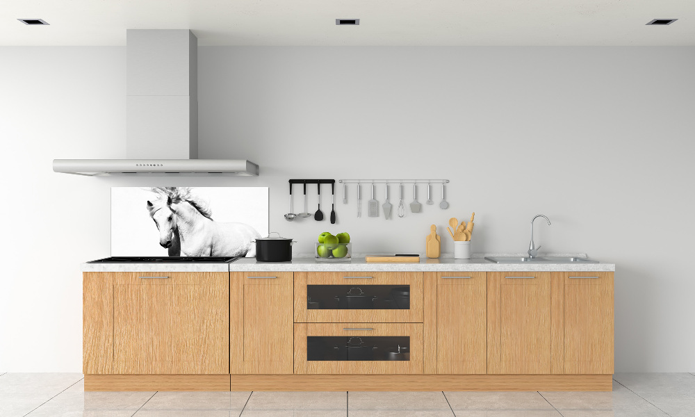 Kitchen splashback White horse