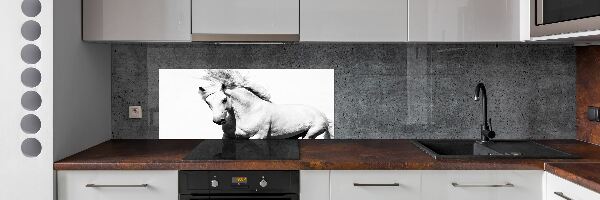 Kitchen splashback White horse