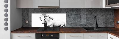 Kitchen splashback White horse