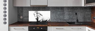 Kitchen splashback White horse