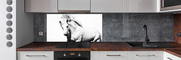 Kitchen splashback White horse