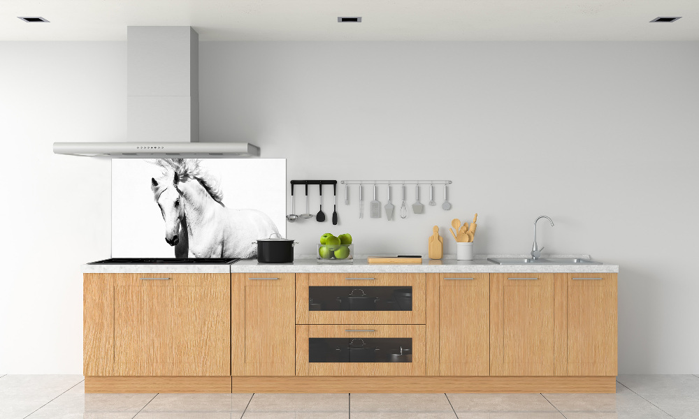 Kitchen splashback White horse