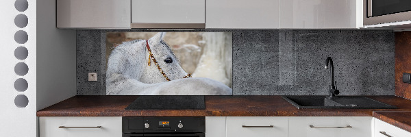 Kitchen splashback White Arabian horse