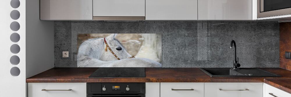 Kitchen splashback White Arabian horse