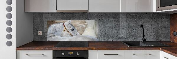 Kitchen splashback White Arabian horse