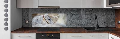 Kitchen splashback White Arabian horse