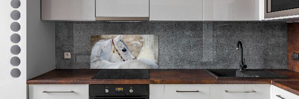 Kitchen splashback White Arabian horse