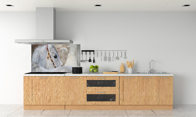 Kitchen splashback White Arabian horse