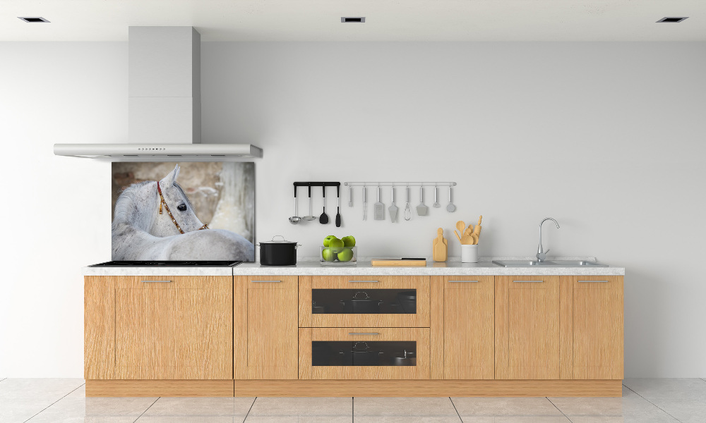 Kitchen splashback White Arabian horse