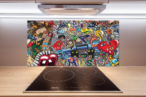 Cooker splashback Musical collage