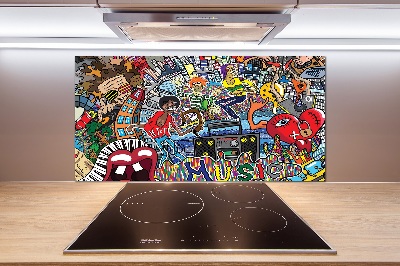 Cooker splashback Musical collage