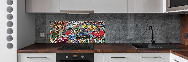 Cooker splashback Musical collage