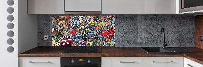 Cooker splashback Musical collage