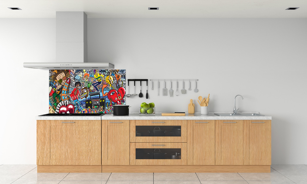 Cooker splashback Musical collage