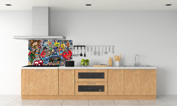 Cooker splashback Musical collage