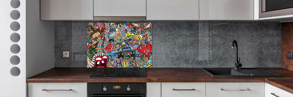 Cooker splashback Musical collage