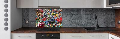 Cooker splashback Musical collage