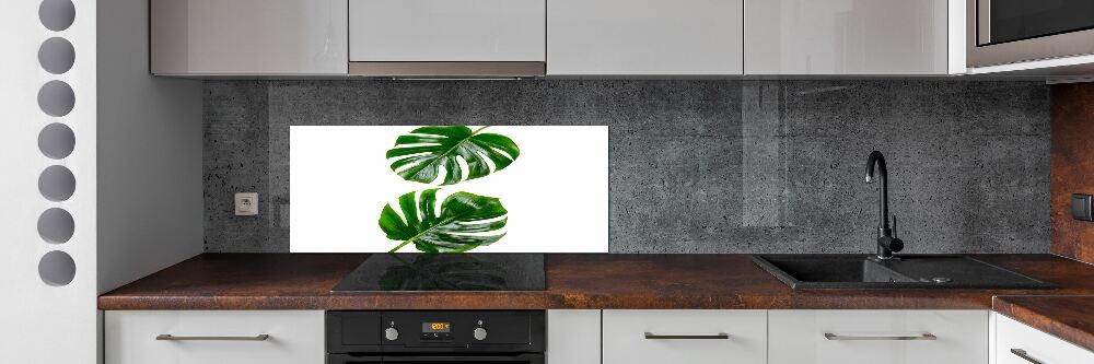 Kitchen wall panels Tropical leaves