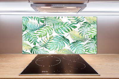 Kitchen splashback panel Tropical leaves