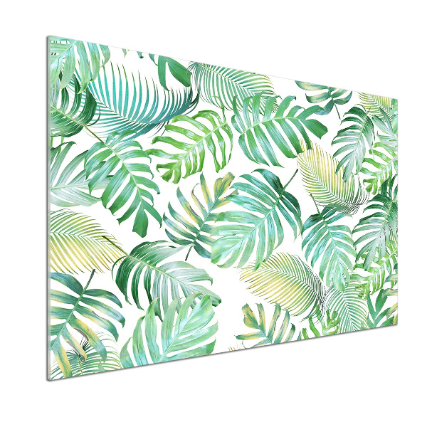 Kitchen splashback panel Tropical leaves