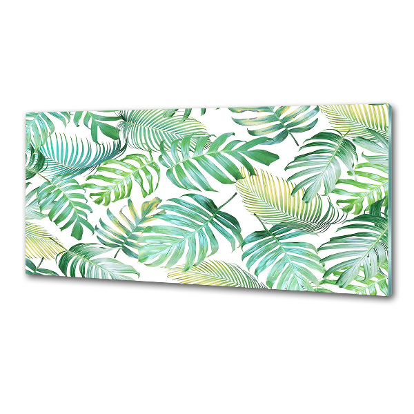 Kitchen splashback panel Tropical leaves