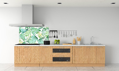 Kitchen splashback panel Tropical leaves