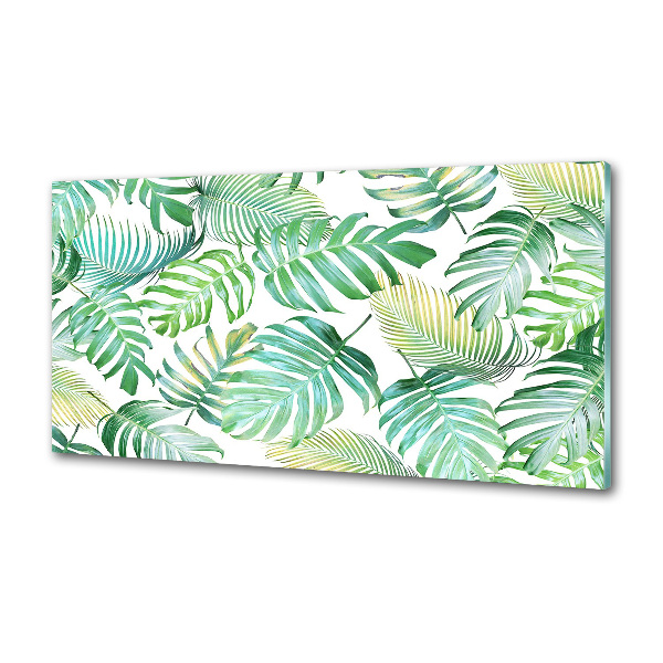 Kitchen splashback panel Tropical leaves