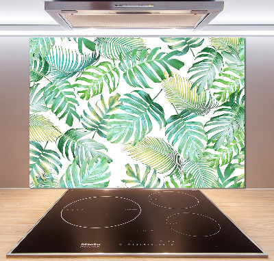 Kitchen splashback panel Tropical leaves