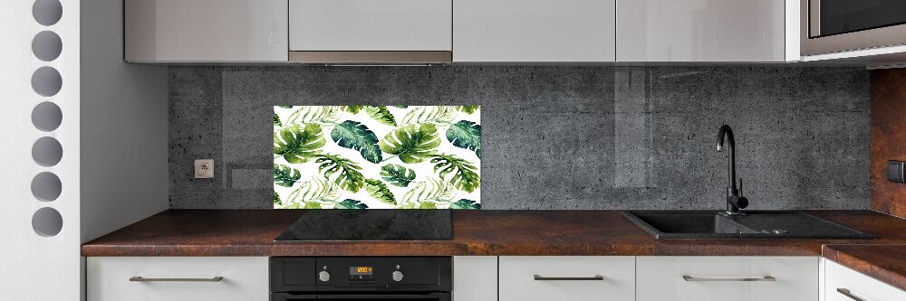 Kitchen splashback Tropical leaves