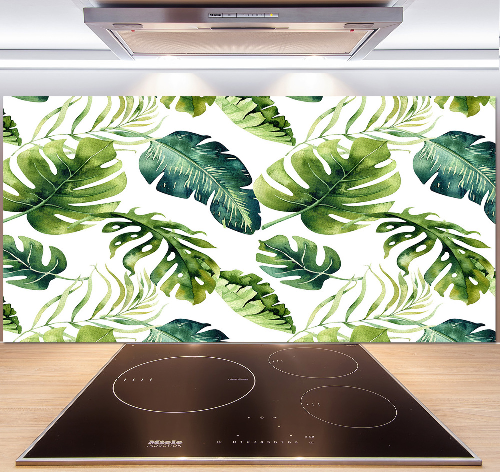 Kitchen splashback Tropical leaves