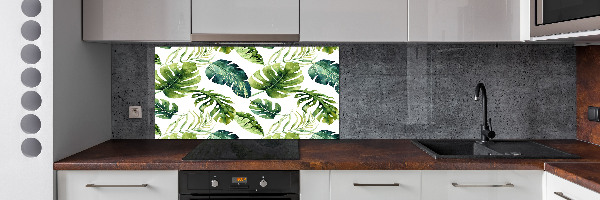 Kitchen splashback Tropical leaves