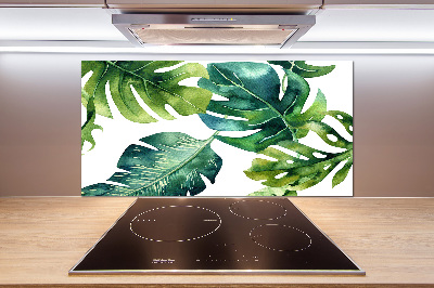 Kitchen wall panels Tropical leaves