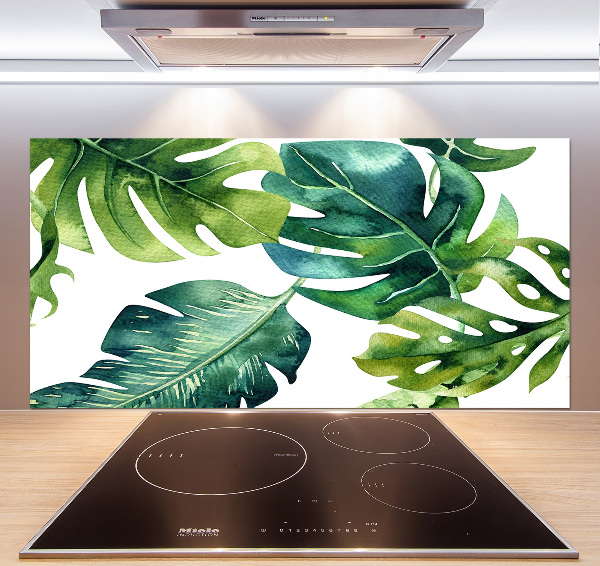 Kitchen wall panels Tropical leaves