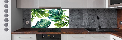 Kitchen wall panels Tropical leaves