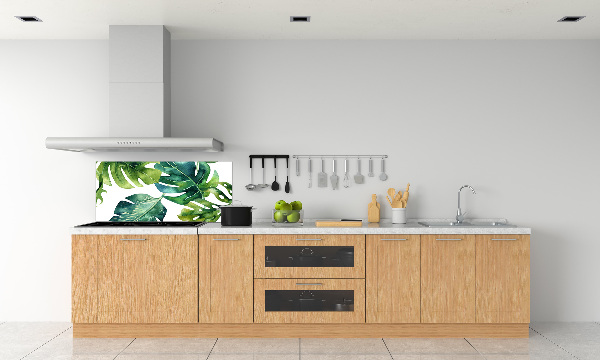 Kitchen wall panels Tropical leaves