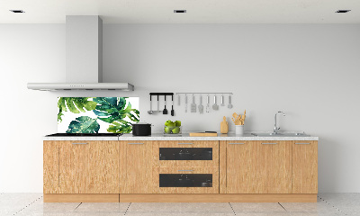 Kitchen wall panels Tropical leaves