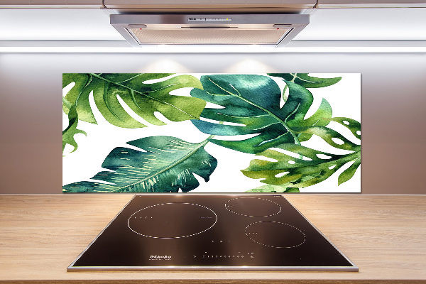 Kitchen wall panels Tropical leaves