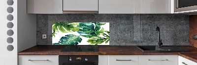 Kitchen wall panels Tropical leaves