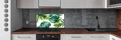 Kitchen wall panels Tropical leaves