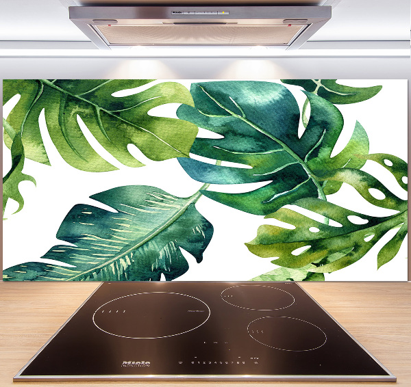 Kitchen wall panels Tropical leaves