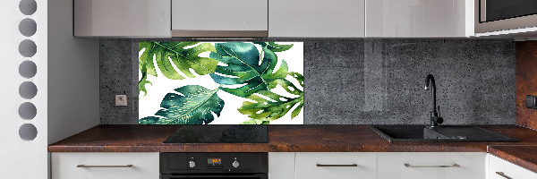 Kitchen wall panels Tropical leaves