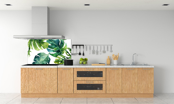 Kitchen wall panels Tropical leaves