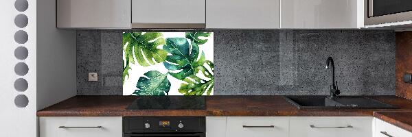 Kitchen wall panels Tropical leaves