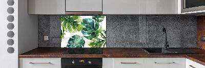 Kitchen wall panels Tropical leaves